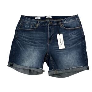 NEW VIGOSS Size 18 Women Marley Shorts Mid Rise Stretchy 6” Inseam Denim 63-19